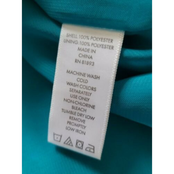 ✨CL CV By Cynthia Vincent Blue Thick Banded Waist Spanish Flare Short Sleeve Sm - Picture 12 of 13